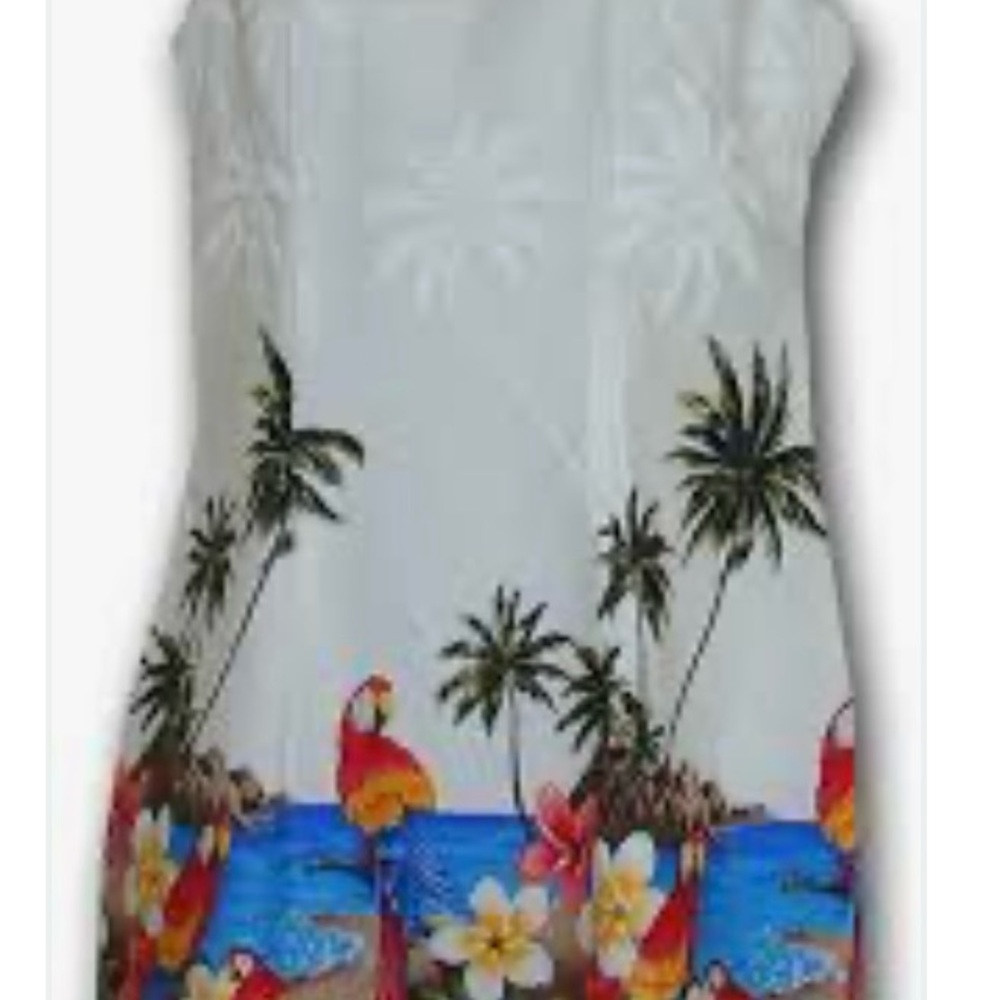 Tropical Print White Midi Dress - Picture 5 of 5